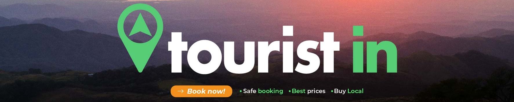 Blick auf Monteverde, Costa Rica, mit dem Banner von Tourist in Monteverde, der offiziellen Tour-Plattform.