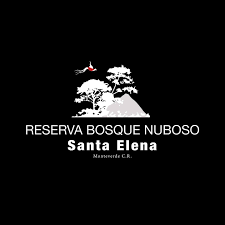 Logo of the Santa Elena Cloud Forest Reserve with trees, mountain, and a flying quetzal